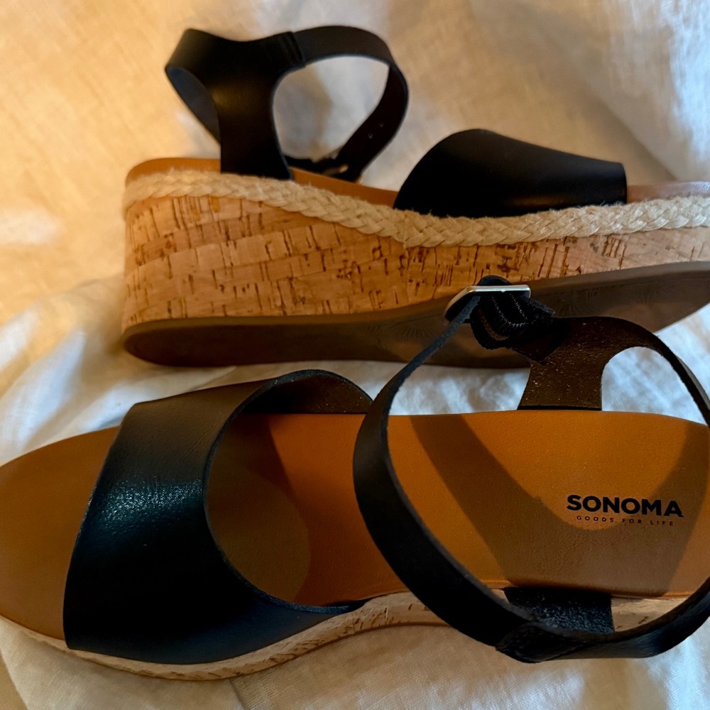 Cork Wedge Sandals, size 9 (Sonoma)